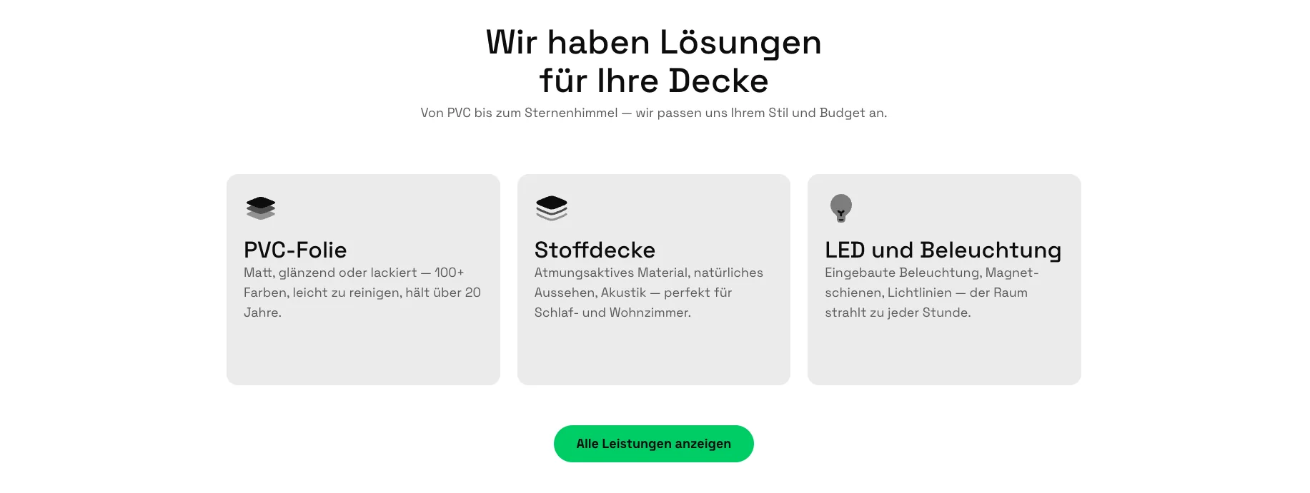 DSD Spanndecken – project interface