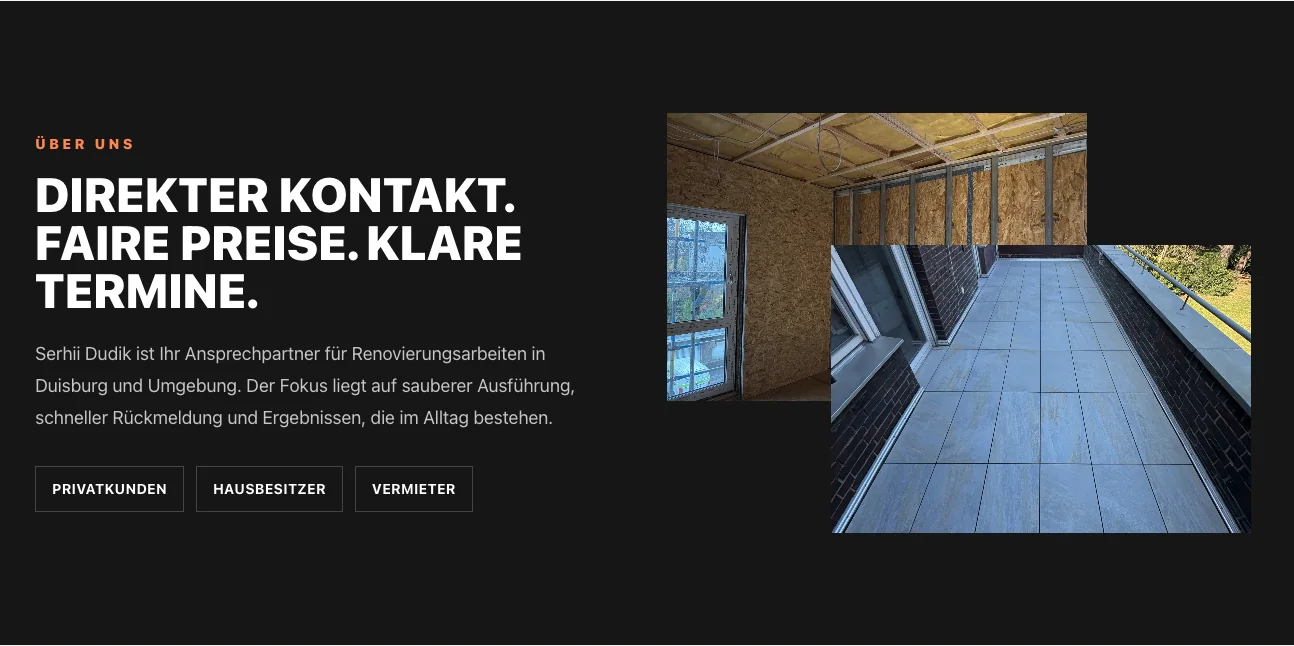 Dudik BAU – project interface