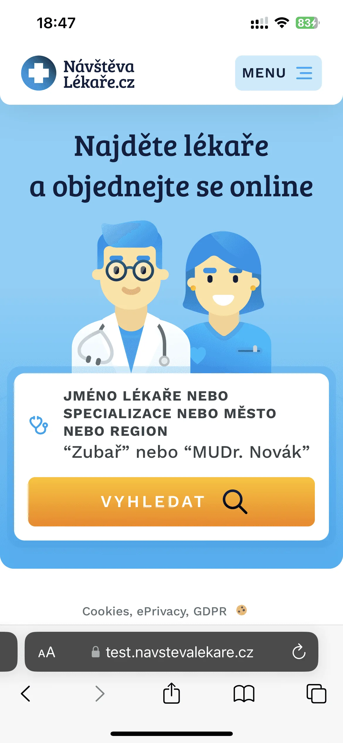Navstevalekare – project interface